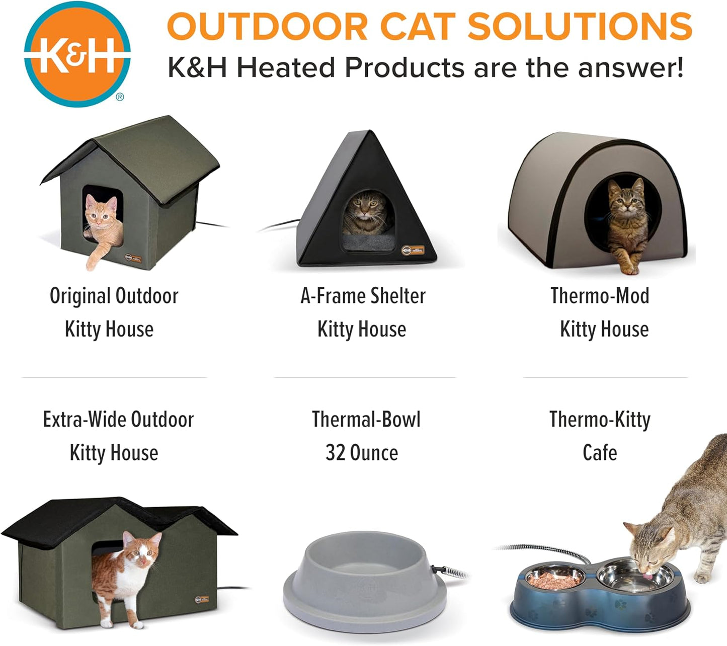 Original Outdoor Heated Kitty House Cat Shelter 19 X 22 X 17 Inches - Heated or Unheated