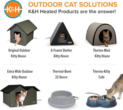 Original Outdoor Heated Kitty House Cat Shelter 19 X 22 X 17 Inches - Heated or Unheated